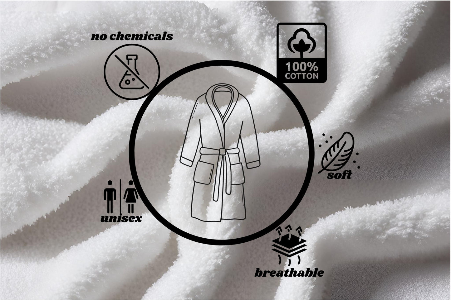 Özdilek Bademantel Saunamantel Sauna Dusche Robe Morgenmantel Hamammantel Unisex
