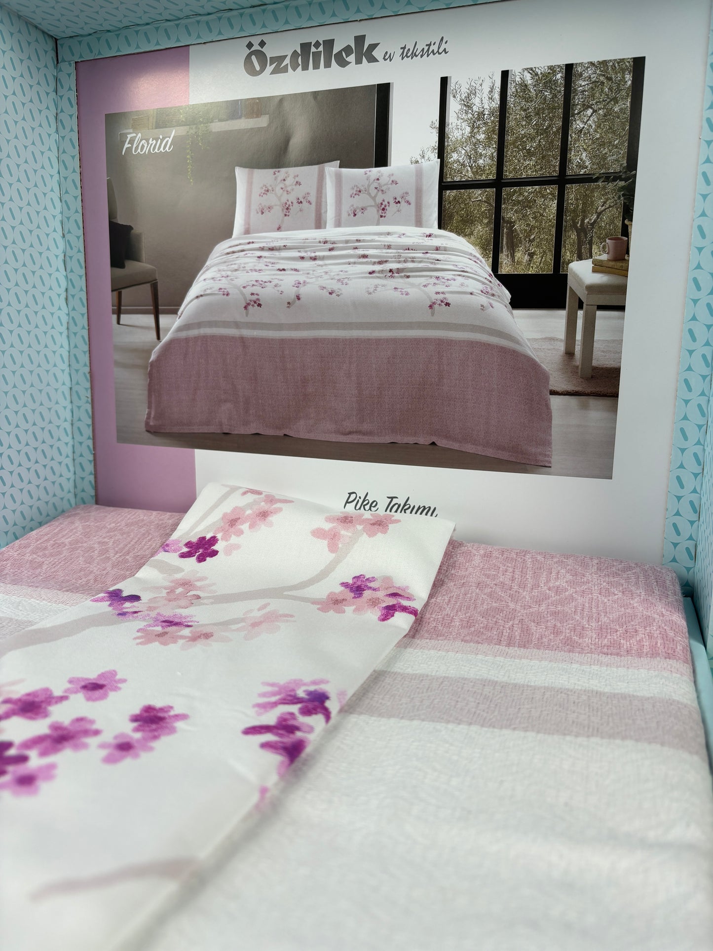 Özdilek Bettüberwurf-Set Pique Renforcé 'Florid' 100% Baumwolle
