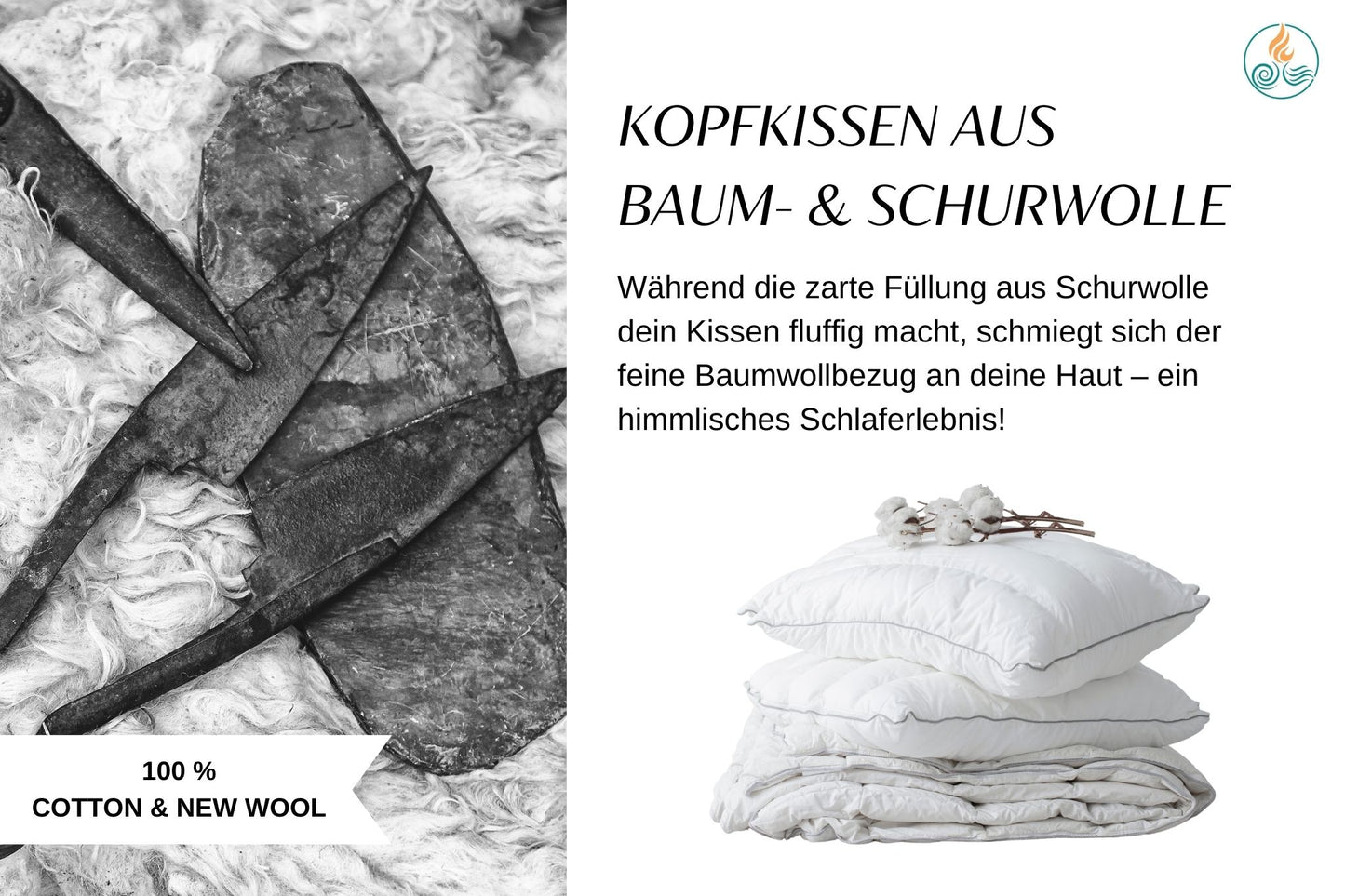 Klima Kopfkissen Schurwolle
