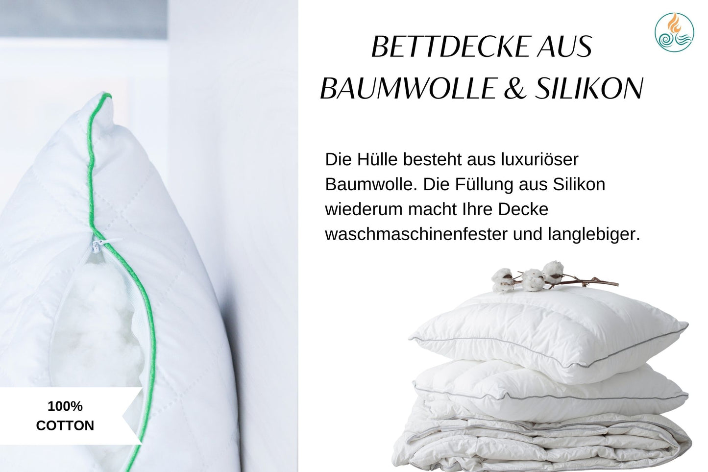 Bettdecke Silikon & Baumwolle