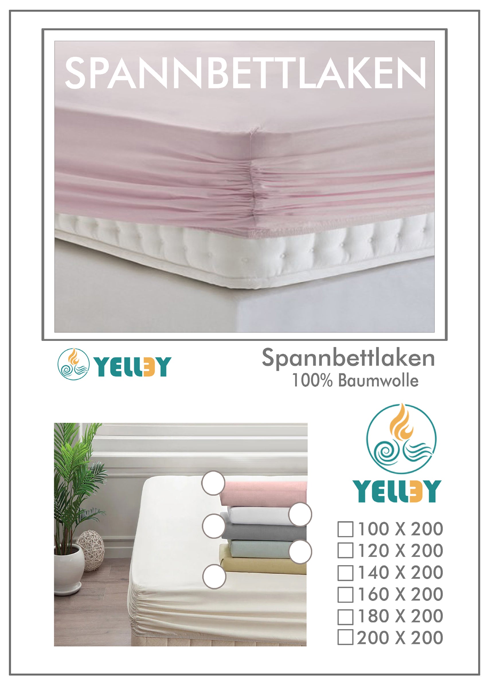 Spannbettlaken in verschiedenen Farben & Größen