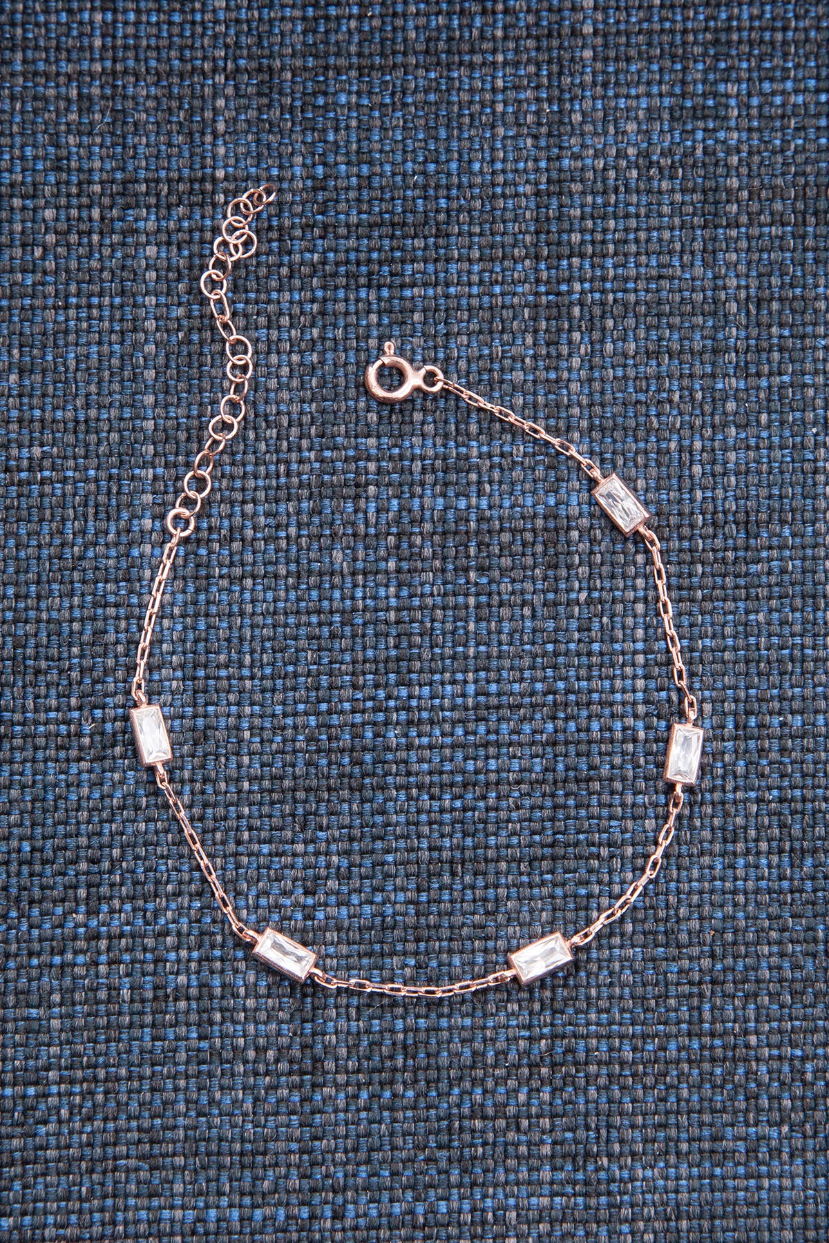 Silber Armband mit Zirkon Edelsteinen in Roségold