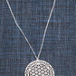 Silber Halskette mit Lebensblume-Anhänger in Silber & Roségold