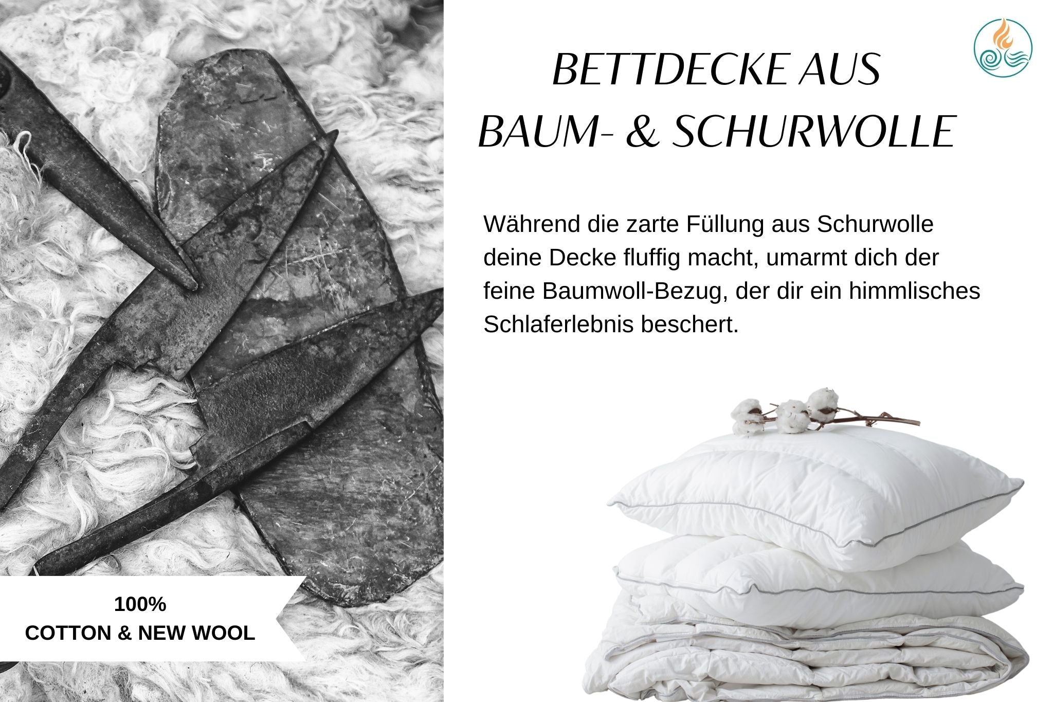 Duvet made of new wool