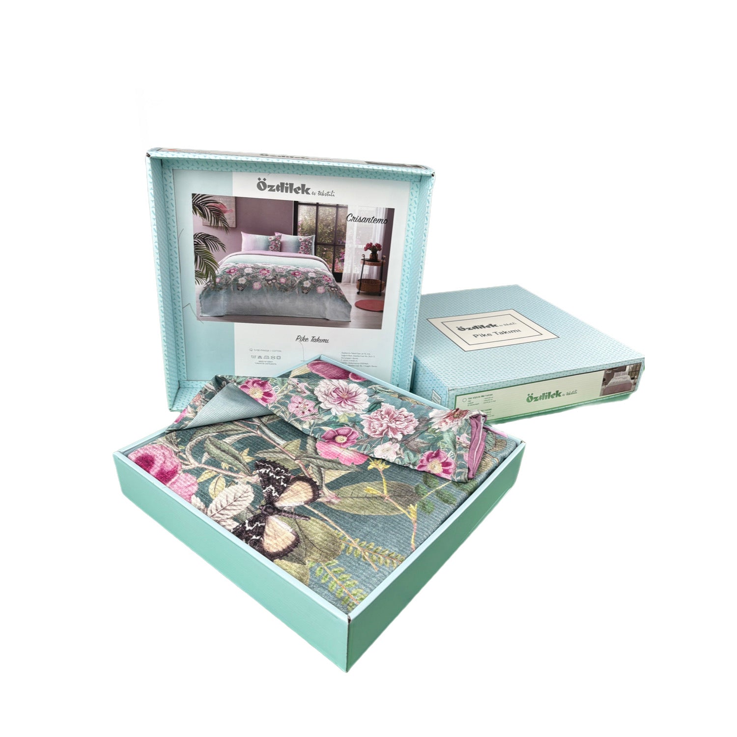 Özdilek Bedspread Set Pique Renforcé 'Crisantemo' 100% Cotton