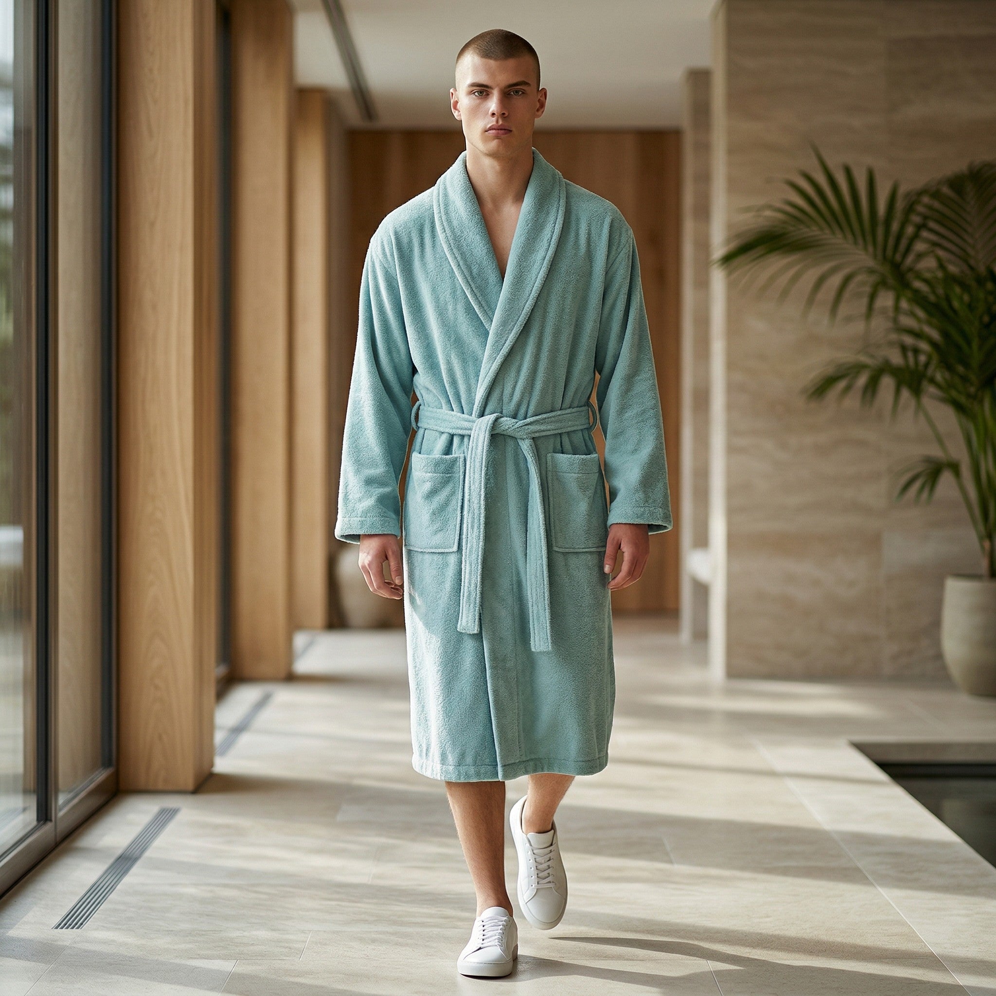 Özdilek Bademantel 'Trendy' mit Schalkragen Saunamantel Sauna Dusche Robe Morgenmantel Hamammantel Unisex