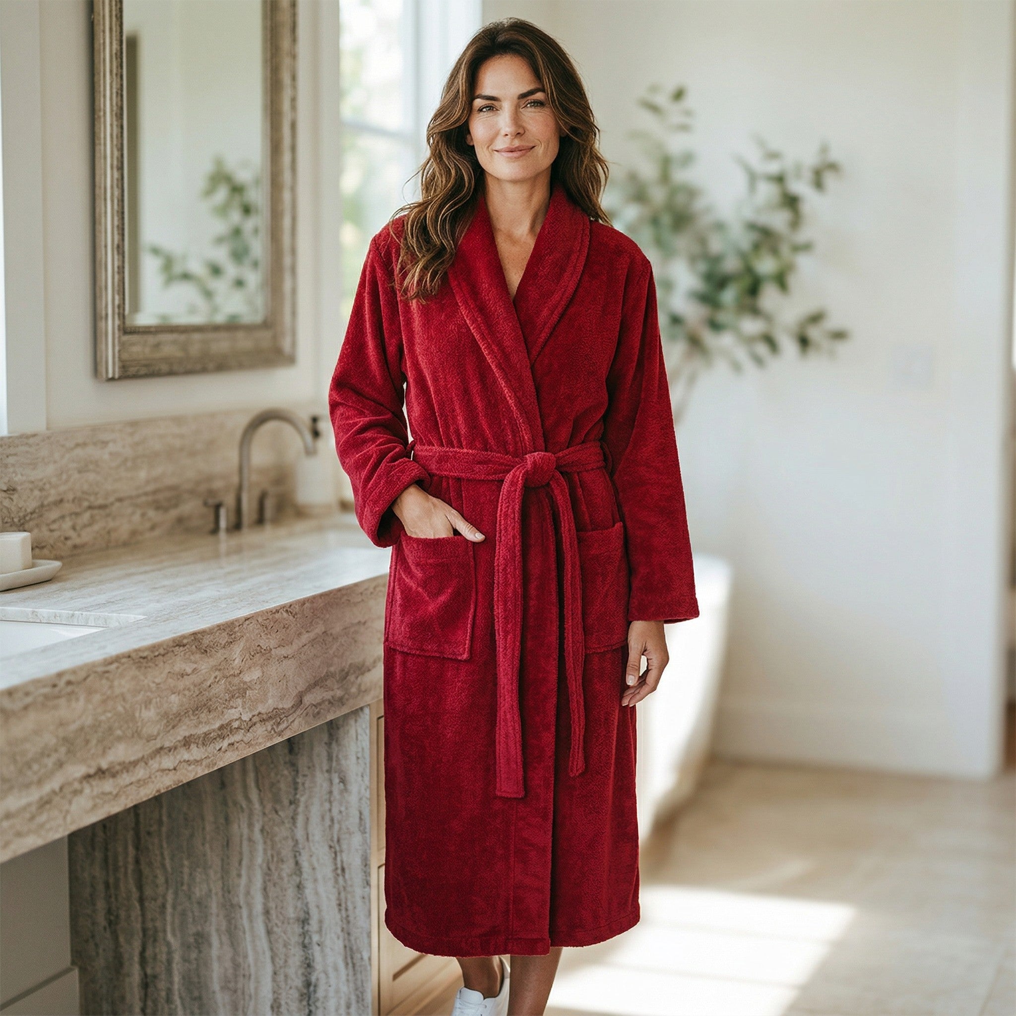 Özdilek Bademantel 'Trendy' mit Schalkragen Saunamantel Sauna Dusche Robe Morgenmantel Hamammantel Unisex