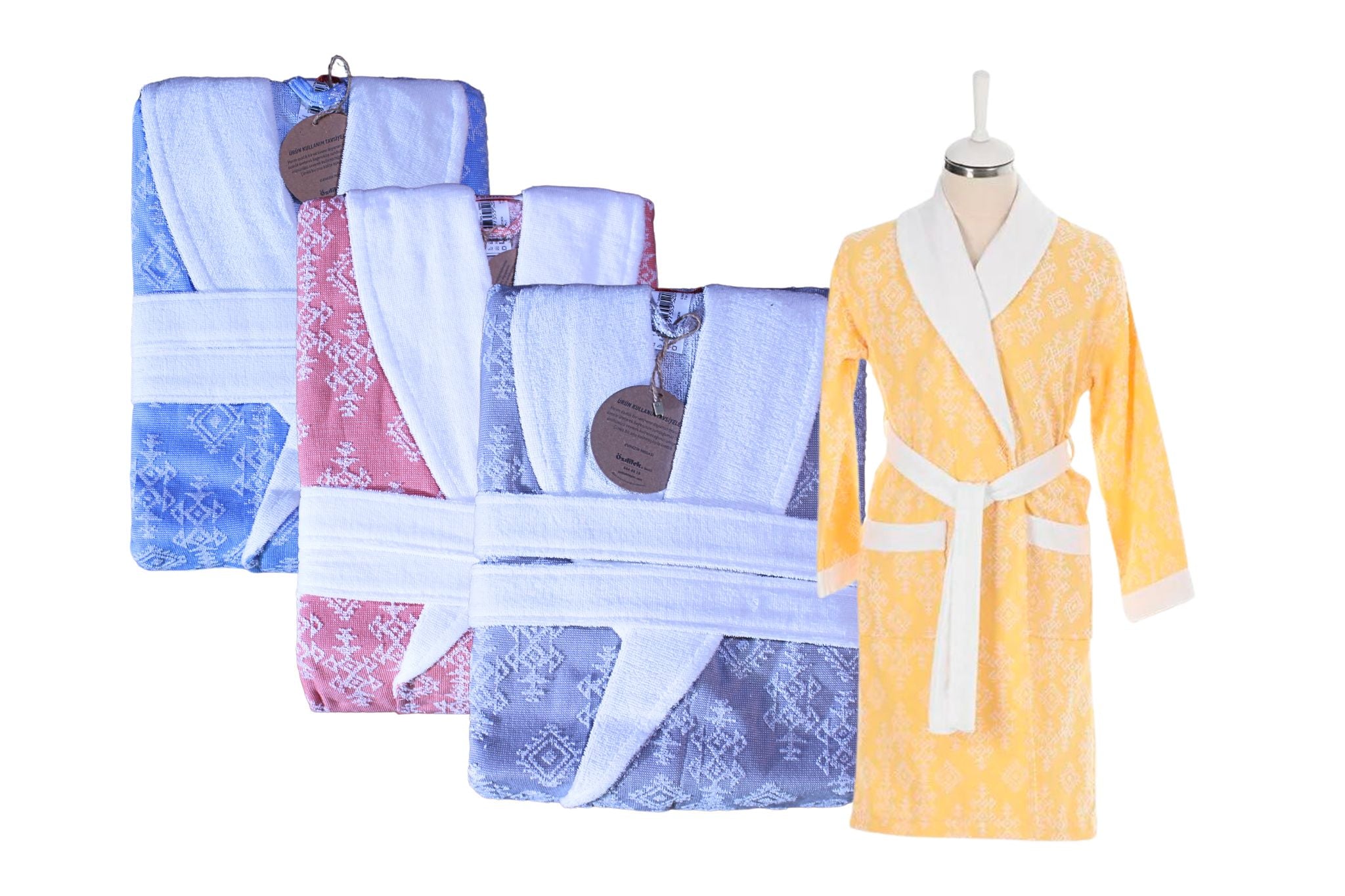 Özdilek Bademantel 'Valley' mit Schalkragen Saunamantel Sauna Dusche Robe Morgenmantel Hamammantel Unisex