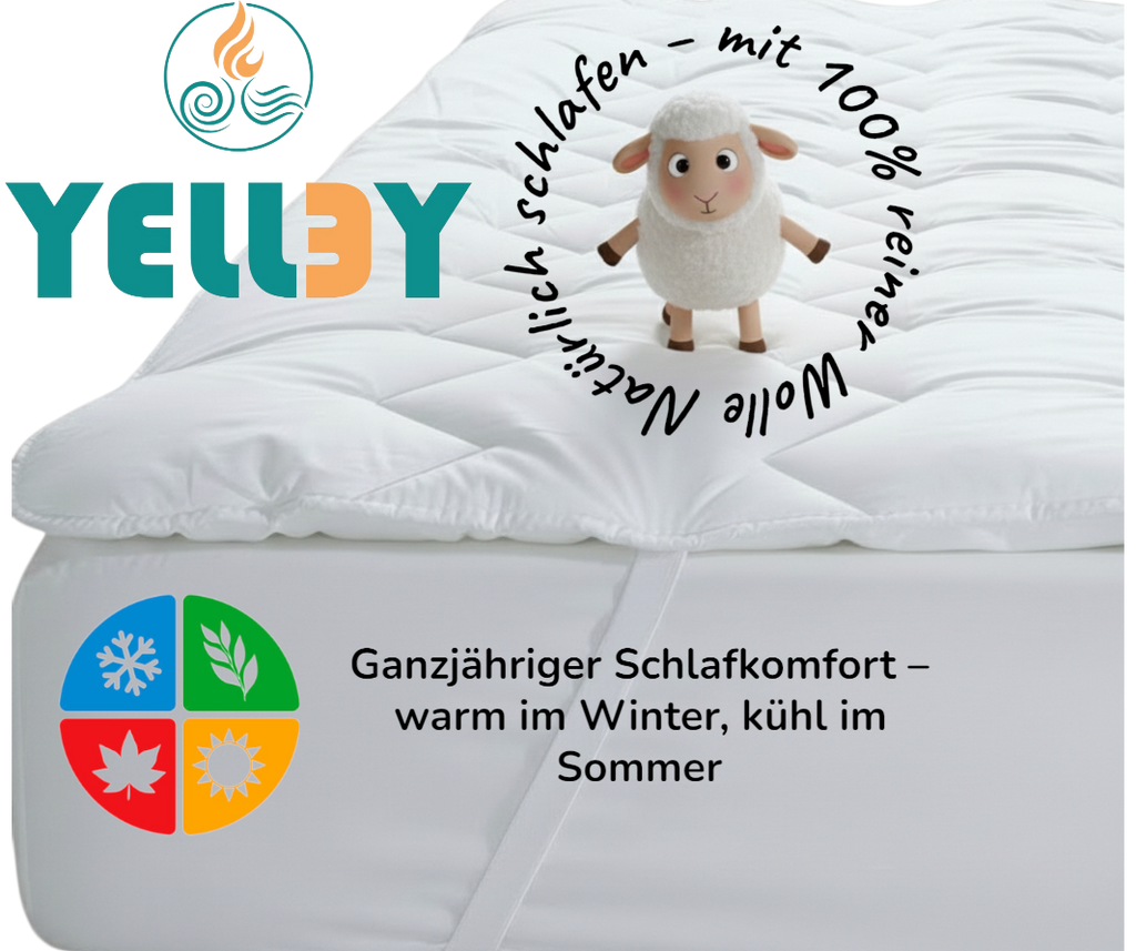 Woll Matratzen-Topper aus 100% reiner Schurwolle