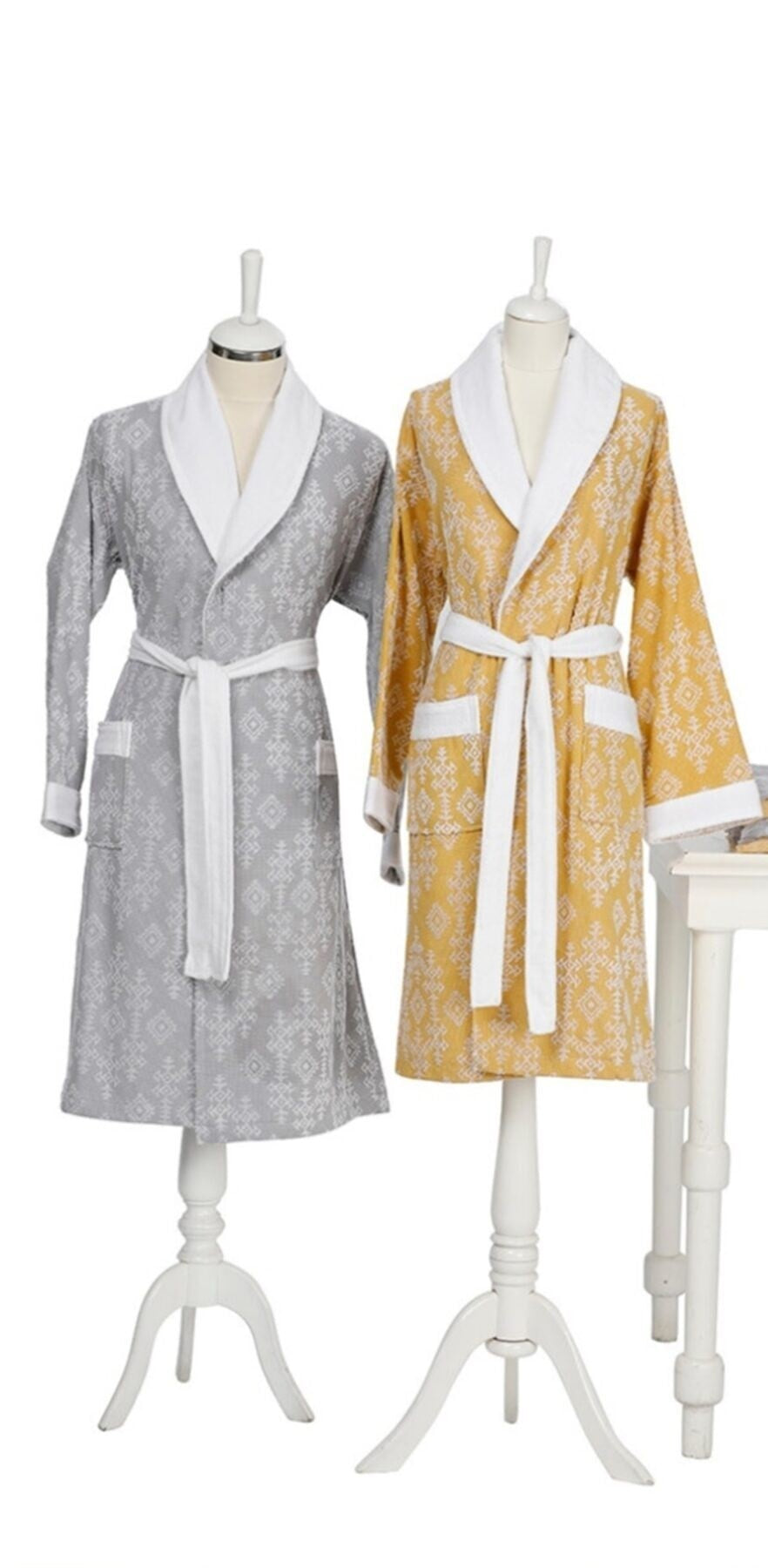 Özdilek Bademantel 'Valley' mit Schalkragen Saunamantel Sauna Dusche Robe Morgenmantel Hamammantel Unisex