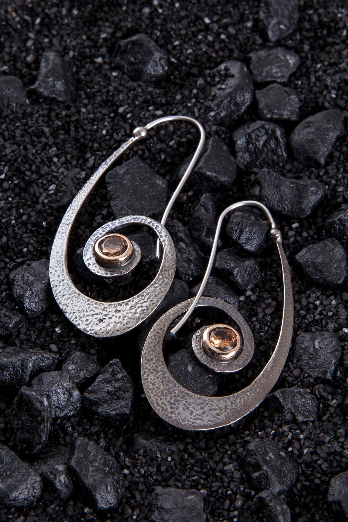 Silber Ohrringe \'Schnecken-Design\' mit verschiedenen Edelsteinen in Si –  YELLEY