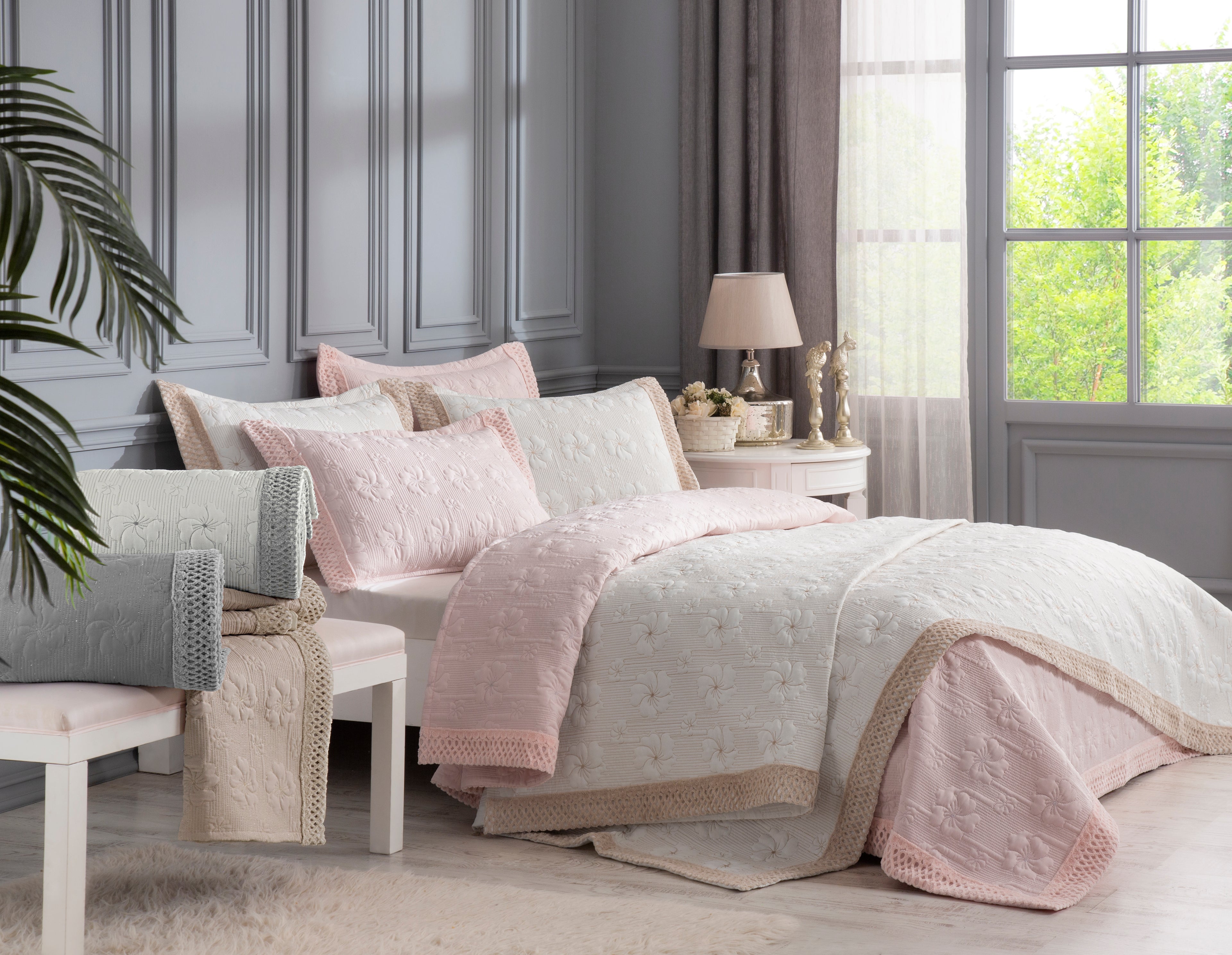 Özdilek bedspread set 'Harmony' in various colours 100% cotton