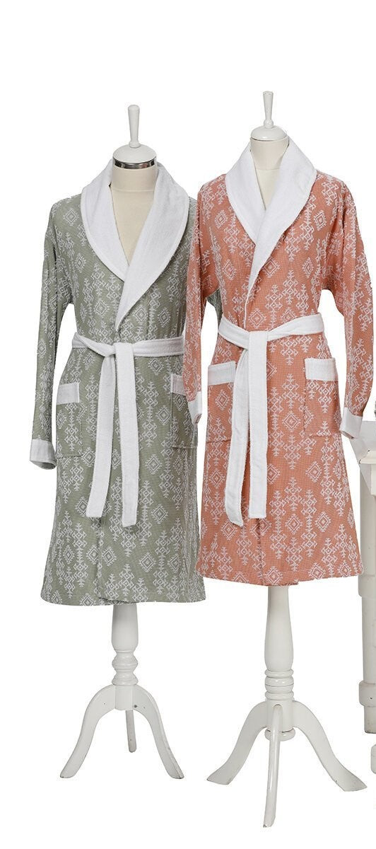 Özdilek Bademantel 'Valley' mit Schalkragen Saunamantel Sauna Dusche Robe Morgenmantel Hamammantel Unisex